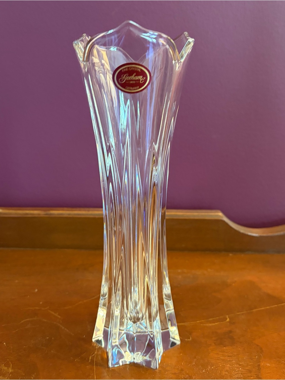 Vintage Gorham Lotus Crystal Vase